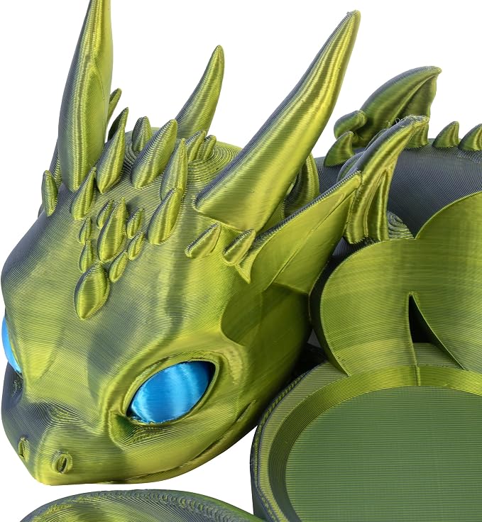 Dragon Stand for Echo Dot 4th/5th Gen, 3D Printed Dragon Amazon Echo Desktop Speakers, Holder for Echo Dot 5th Gen Echo Dot 4th Gen, Made in USA (Green Purple)