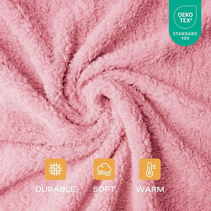 Luciphia 1 Pack 3 Calming Dog Blanket Fluffy Premium Fleece Pet Blankets Soft Sherpa Throw for Dogs Puppy Cat Pink Large (41" x31") | Fluffy Throw Blanket Washeble for Crate Bed Couch Indoor. Cozy Pet Blanket, Puppy Essentials Dog gift,Pink,Large