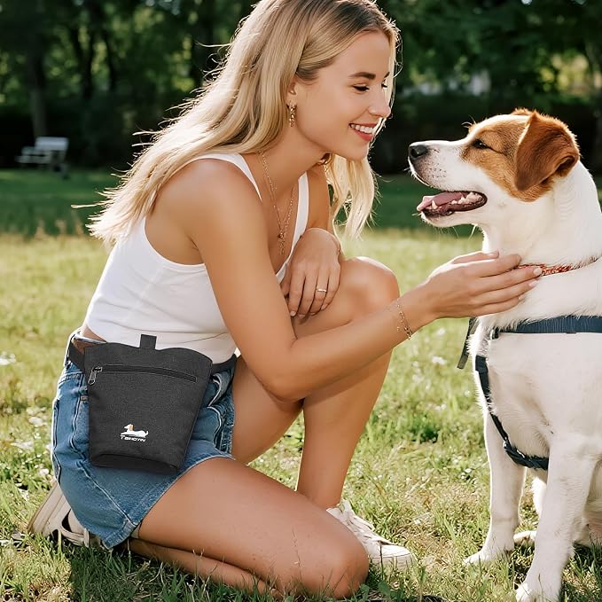 Dog Travel Bag for Pet Kit for Supplies with 2 Food Storage Containers 2 Collapsible Bowls 1 Feeding Mat 1 Dog Treat Pouch 7-Piece Set Perfect Road Trips Camping Weekend (Black)