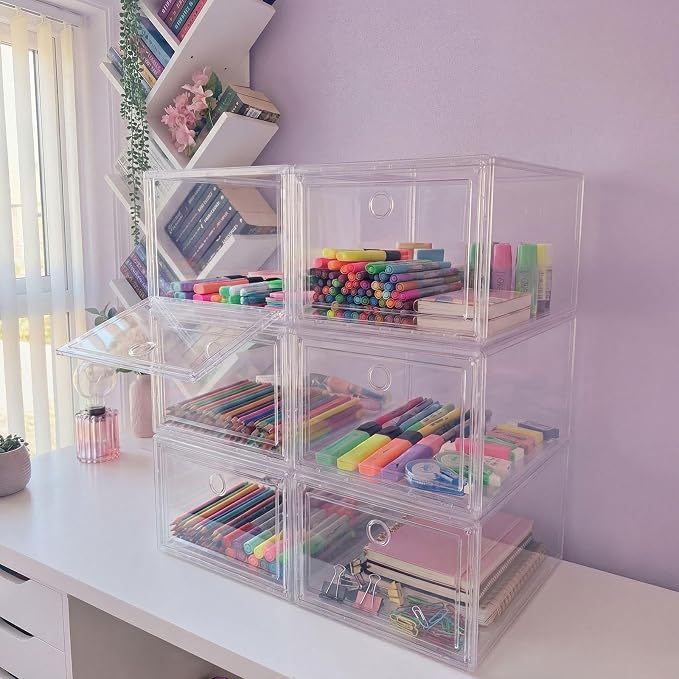 10 Shelf Weekly Clothes Organizer for School Outfits Monday to Friday Daily Daily Clothing Divider with Color Labels 13.39 x 10.24 x 7.28 Inches Plastic Storage Organizer for Home, Bedroom
