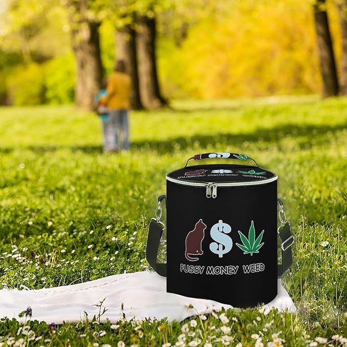 Cat Pet Money Weed Ice Bucket Insulated Lunch Bag Cooler Lunchbox Tote Picnic Beach Travel