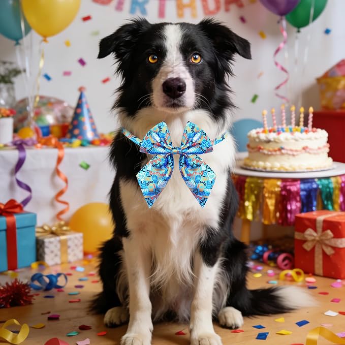 PET Show 10 Pack Happy Birthday Sailor Dog Bowties for Large Dogs