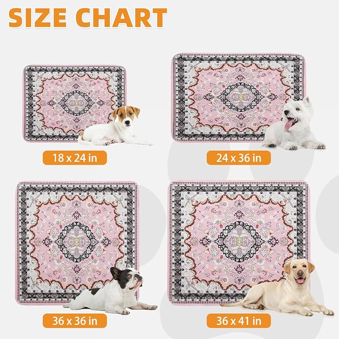 Washable Pee Pads for Dogs, 4 Pack Super Absorbent Reusable Puppy Training Pads Waterproof, Nonslip and Leak-Proof Dog Pee Pads, Large Pet Mats Whelping Pads for Floor, Crate, Couch, 18"x24"