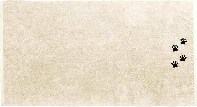DAN RIVER Dog Towel - Pack of 1, 100% Cotton, 20x40, Ultra Soft 450 GSM, Super Absorbent & Quick Drying Towel for Dogs, Cats, and Other Pets, Shortbread.