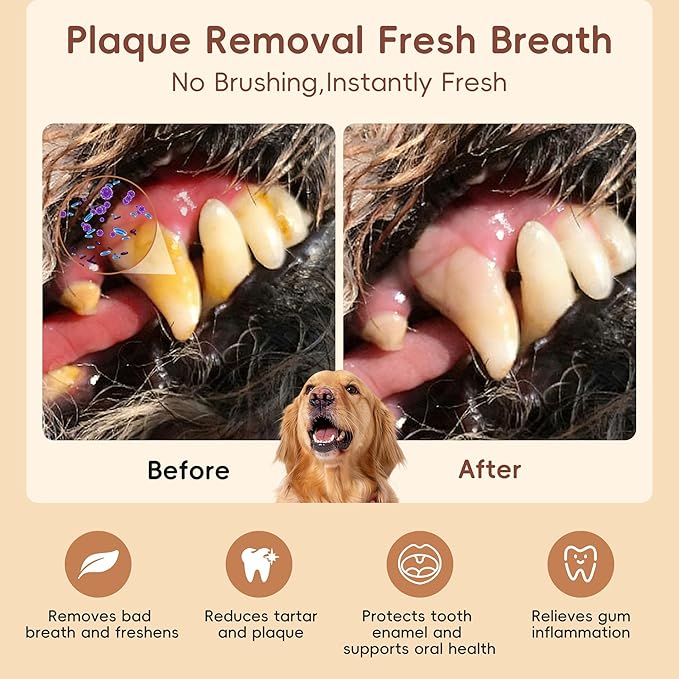 Dog Teeth Cleaning Wipes, 60 Pcs Pet Dental Cleaning Finger Wipes Tooth Brushing Kit for Dogs Cats Plaque Tartar Remove, Dog Healthy Mouth Toothbrush Finger Wipe for Pets Oral Care, Coconut Oil
