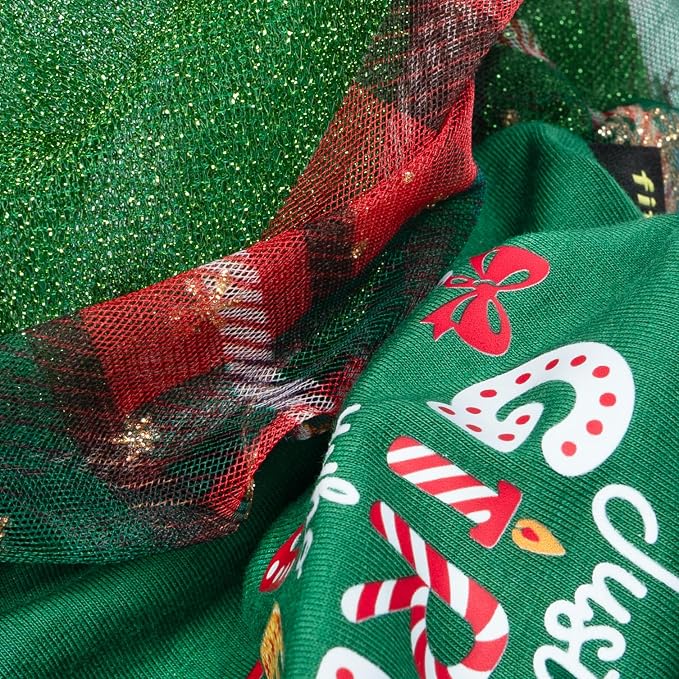 Fitwarm Just a Girl Who Loves Christmas Dog Tulle Dress, Funny Christmas Clothes for Small Dogs Girl, Holiday Pet Outfit, Red, White, Green, Yellow, XS