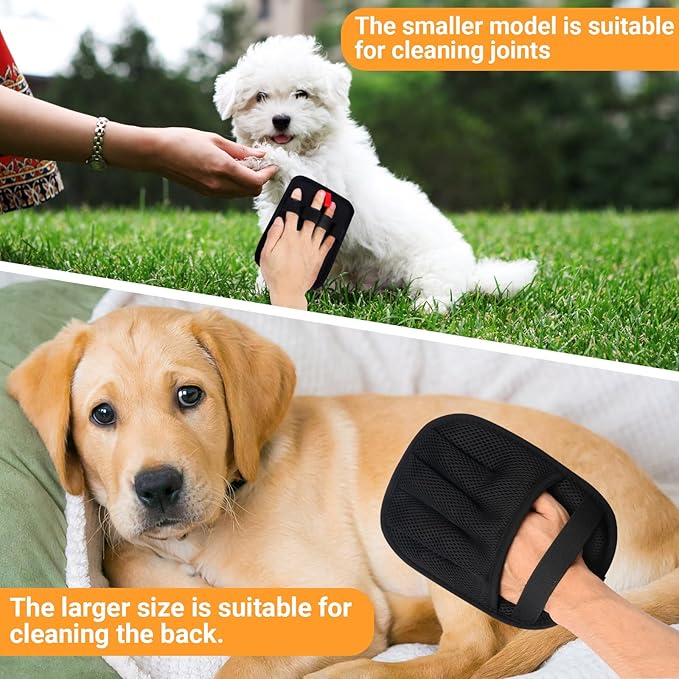 3 PCS Pet Hair Removal Glove for Dogs & Cats, Upgraded Five-Finger the Magic Brush Pets Hair Gloves Reusable Electrostatic Fur Remover for Couch, Clothing, Carpet, Furniture, Car Seats