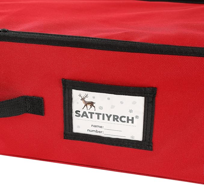 Sattiyrch Christmas Ornament Storage Box,Box Contributes Slots for 96 Holiday Ornaments 3-Inch Underbed Storage
