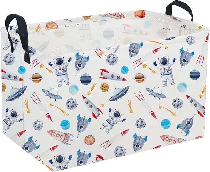 Sanjiaofeng Rectangular Astronaut Basket,Dirty Clothes Basket,Party Baskets,Space Room Decor(Rocket)