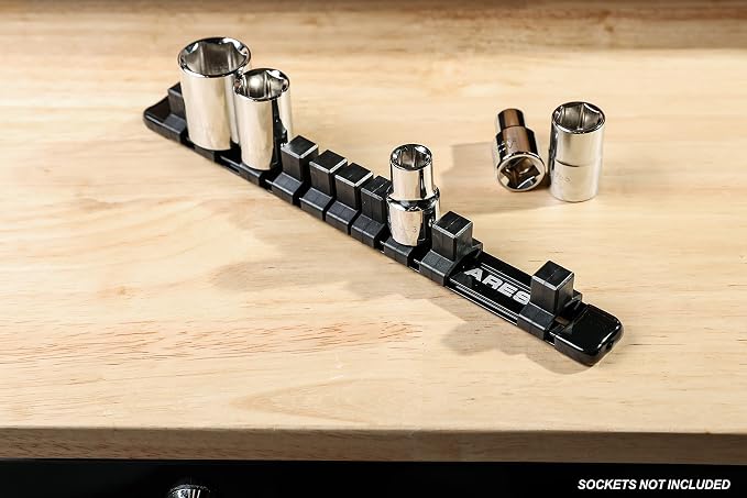 ARES 70344 1/2-In Socket Rail 9.84-In | Part No. 70344; Store up to 10 Sockets and Keep Your Tool Box Organized