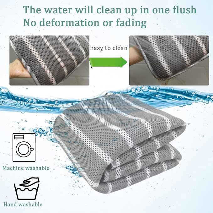 REEZEIVI Breathable 3D Air Mesh Pet Mat,Anti-Slip Bottom,Washable,30X19 | Dog Crate mat / Pet Crate pad,Anti-Slip Bottom,Non-stuffy,Machine Washable