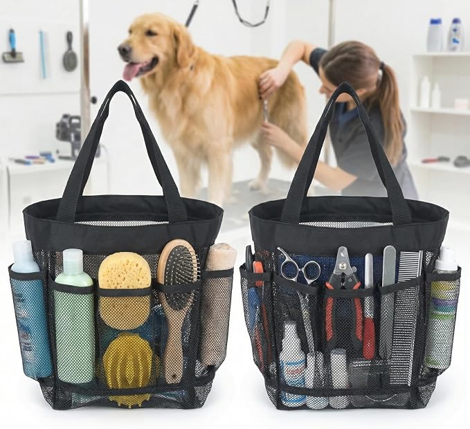 2 Pcs Dog Grooming Bag,Dog Travel Bag for Supplies,Pet Bathing Storage Tote for Cat Supply Organizer,Grooming Tools Kit Accessories