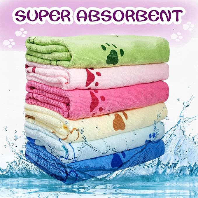20 Pcs Dog Towels for Drying Dogs Bulk 20 x 40 Inch Quick Drying Pet Bath Towels Colorful Pet Grooming Towel Absorbent Microfiber Towel for Small Medium Large Dog Puppy Cat (Multicolor)