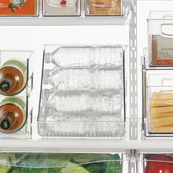 iDesign Water Bottle Organizer for Fridge, Clear | Made in USA