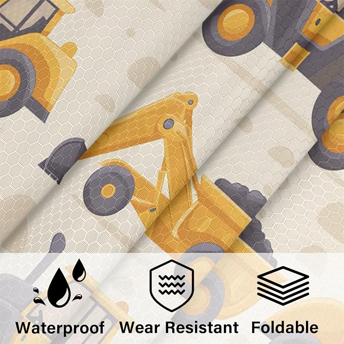 Construction Trucks Compression Packing Cubes Yellow 6 Set Travel Packing Cubes for Suitcases Lightweight Expandable Organizers