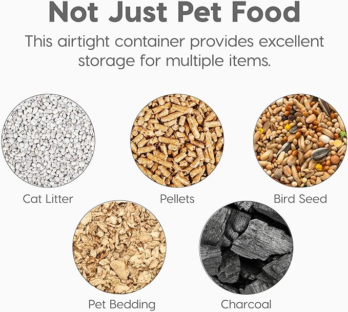 IRIS USA Dog Food Storage Container, Up to 10 lbs, Clear/Gray, Made in USA | BPA-Free, Airtight Seal, Best for Cat Food, Bird Seed, Chicken Feed, Pet Toys, Treats, Pellets