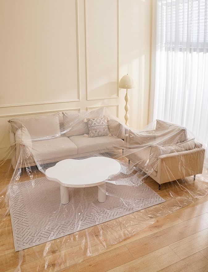 TopSoon Plastic Sofa Bag Clear Couch Cover,Moving & Storage Sofa Bag, Dust-Proof Waterproof Plastic Furniture Cover,134-Inch Long by 46-Inch Wide