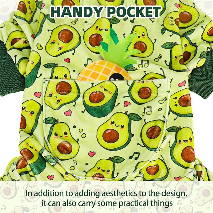 PUPTECK Soft Fleece Dog Pajamas for Small Medium Dogs, Dog Onesie Puppy Sweaters Clothes Jumpsuit Pjs, Cute Jammies Cat Coat Pet Costume Apparel, Green XXL