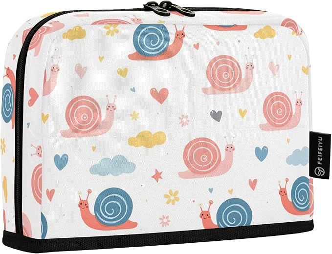 Aslsiy Large Capacity Pencil Case Cute Cheerful Snails and Clouds (2) Pencil Pouch for Boys Girls Portable Pen Bag Organizer Standing Makeup Bag for School Office Supplies