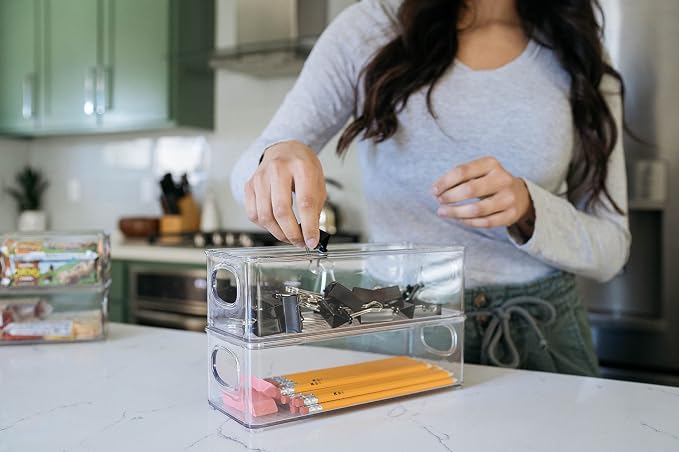 ClearSpace Plastic Pantry Organization and Food Storage Bin, 2 Pack | Clear food storage bins organize pantry, fridge, and kitchen essentials while maximizing storage space