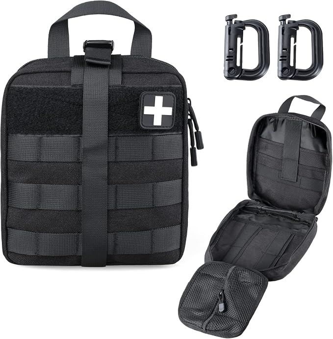 LIVANS 1000D First Aid Bag Empty, Medical Ifak Pouch for Emergency & EMT | Molle Compatible, Rip-Away & Quick-Release Design, Versatile for Tactical, Camping, Hiking and Travel
