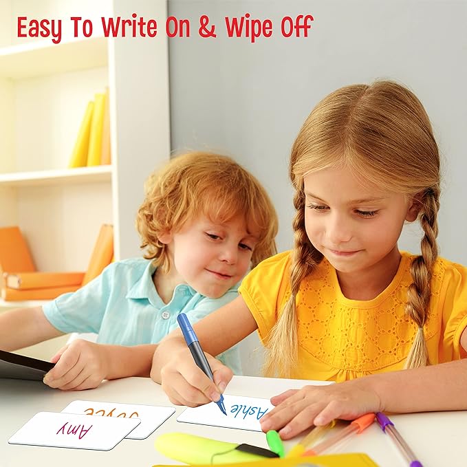 Magnetic Name Tag Label, 55 PCS Dry Erase Reusable Blank Name Stickers White Reusable Magnets for Whiteboards Locker Fridge School Office Home (Each Measures 2" x 1")