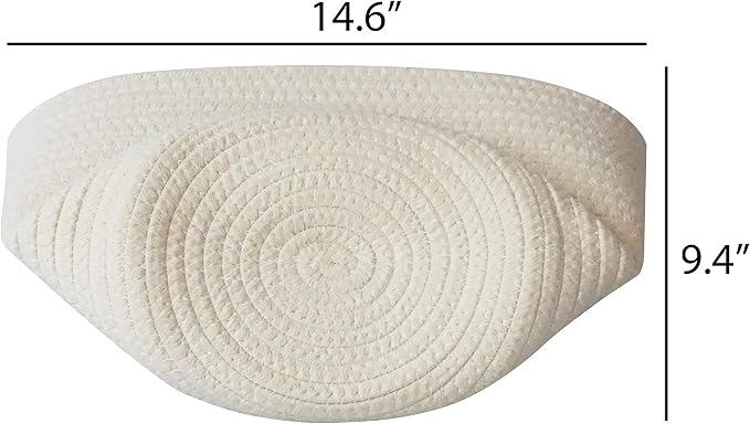 T&T Homewares Small Cotton Rope Basket with Cute Green Dinosaur for Baby Diaper Organizer, Woodland Nursery Storage, Kids Room Organizer, Baby Laundry Baskets, Cat Dog Toy Basket