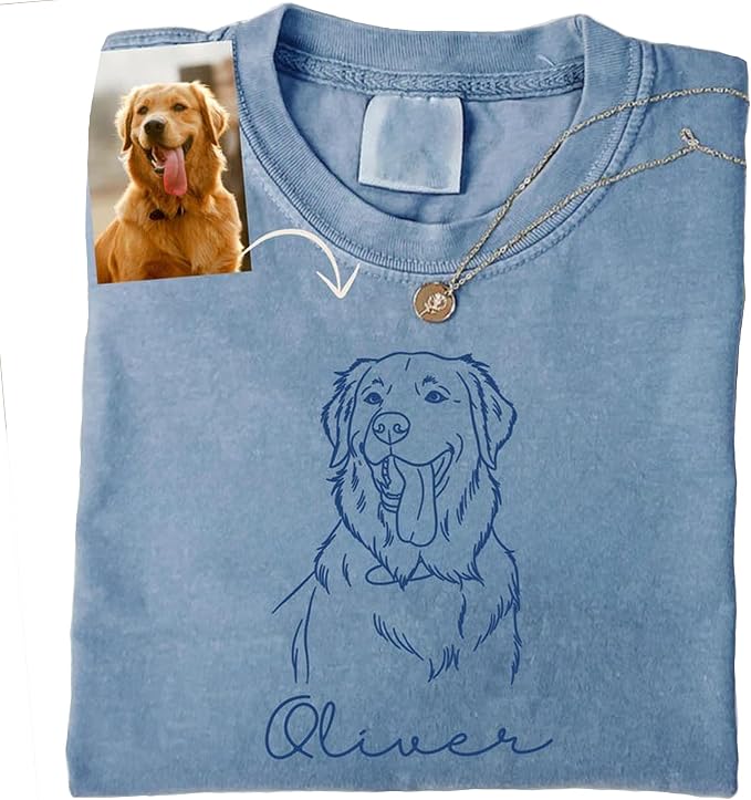 Personalized Dog Portrait Hoodie, Custom Pet Photo Sweater Shirt for Women, Dog Mom Hoodie, Customized Cat Potrait Sweatshirt, Pet Owner Gifts, Gift for Dogs Cats Lover DS01