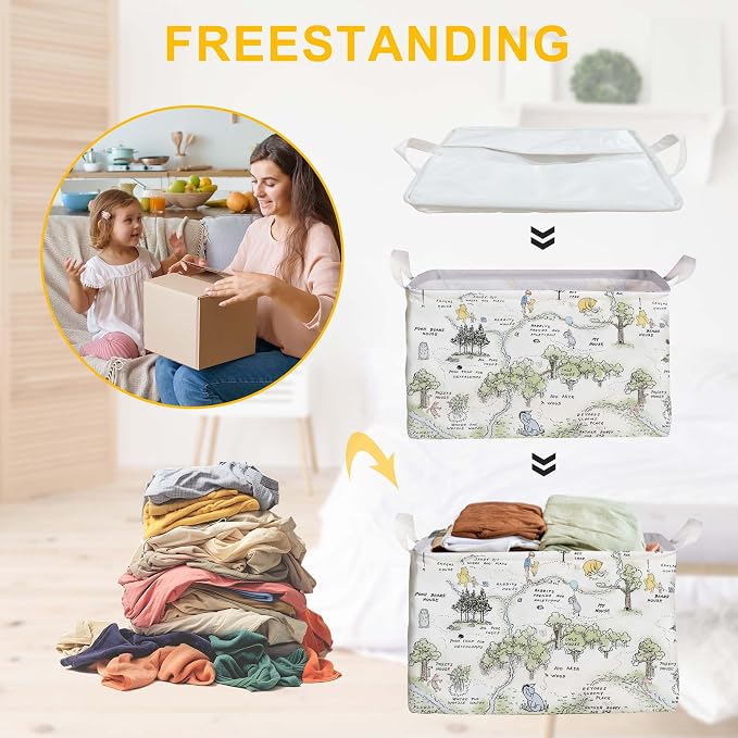 Winnie Nursery Baby Stuff, Winnie Storage Basket, Winnie Nursery Storage Baske Storage Basket With A Waterproof PE Coating, Storage Baskets Suitable For Bathroom and Bedroom