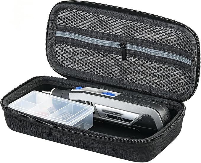 Tool Box Compatible with Dremel and Accessories, Hard Carrying Case Storage Rotary Tool Cordless Tools, Multi-Purpose Kit Carrying Case, Compact and Lightweight, Easy to Carry Anywhere, Black