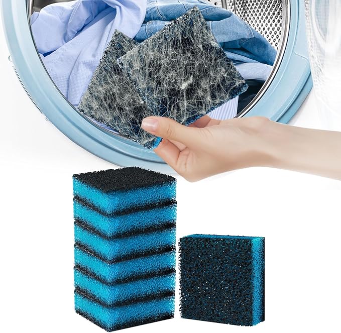Ultra-Adhesive Pet Hair Catcher for Washing Machine, Reusable & Eco-Friendly Cat & Dog Hair Remover for Laundry, Lint & Fur Remover, Laundry Pet Hair Catcher, Safe for All Fabrics (6PCS)