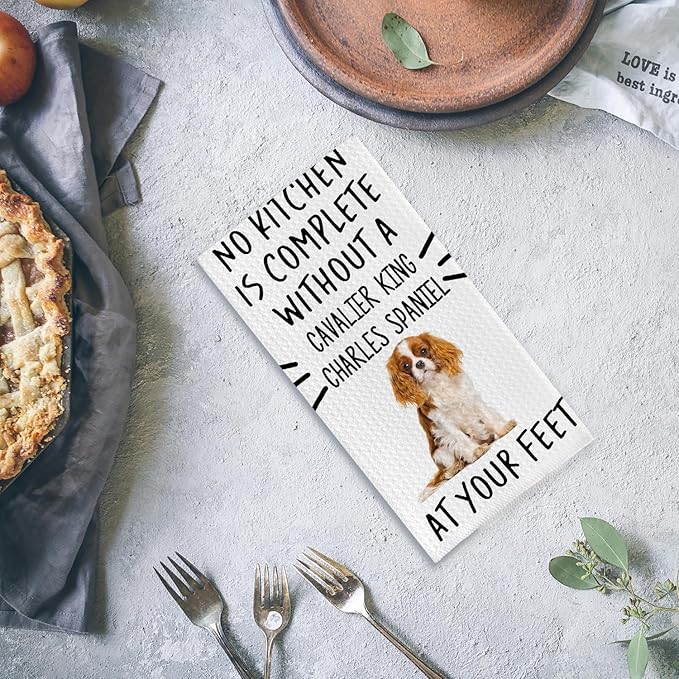 Cavalier King Charles Spaniel Gifts Kitchen Towels, Cavalier King Charles Spaniel Dish Tea Towels, Dog Mom Gifts Hand Towels for Kitchen Decor, Dog Lover Gifts, 16x24 Inch