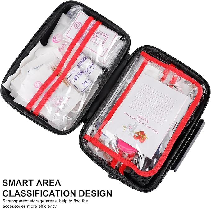 Gevoke 410 Piece Waterproof Hard Shell First Aid Kit, Black | For Home, Car, Travel, Camping, Truck, Hiking, Sports, Office, Vehicle & Outdoor, Emergency Medical Kits