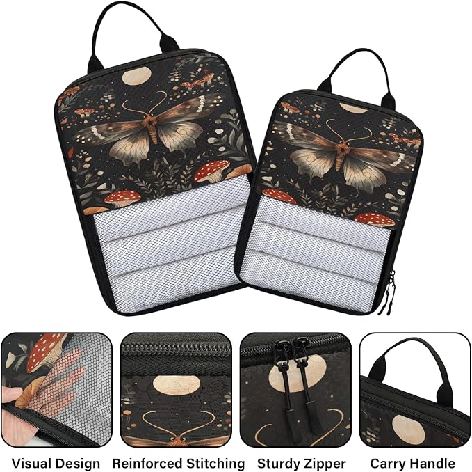 Butterflies 6 Set Compression Packing Cubes Animal Expandable Packing Organizer for Travel Accessories Luggage Suitcase Bag