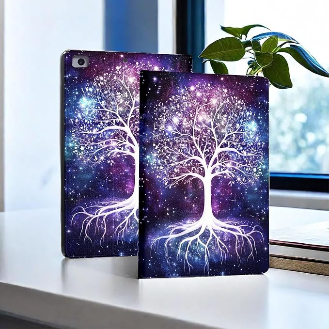 for Microsoft Surface Pro 11/10/9-13" 2024/2022 Tablet Case,Auto Wake/Sleep,Adjustable Stand Protective Cover - Starry Sky Life Tree