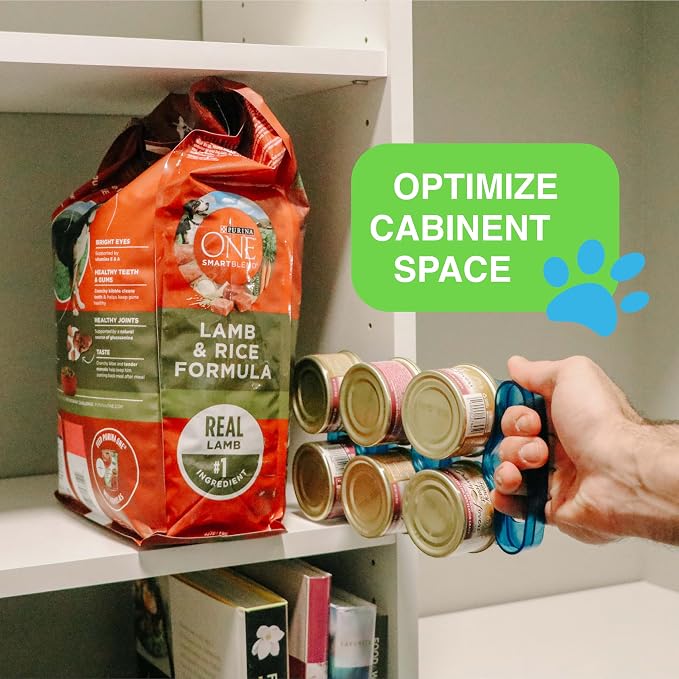 Stackable Pet Food Organizer - Fits 5.5 oz Cans, Holds 12 | 1 Piece, The Perfect Pet Food Storage Solution, Holds 12 Pet Food Cans for Easy Access, Food Carrier for Storage and Travel