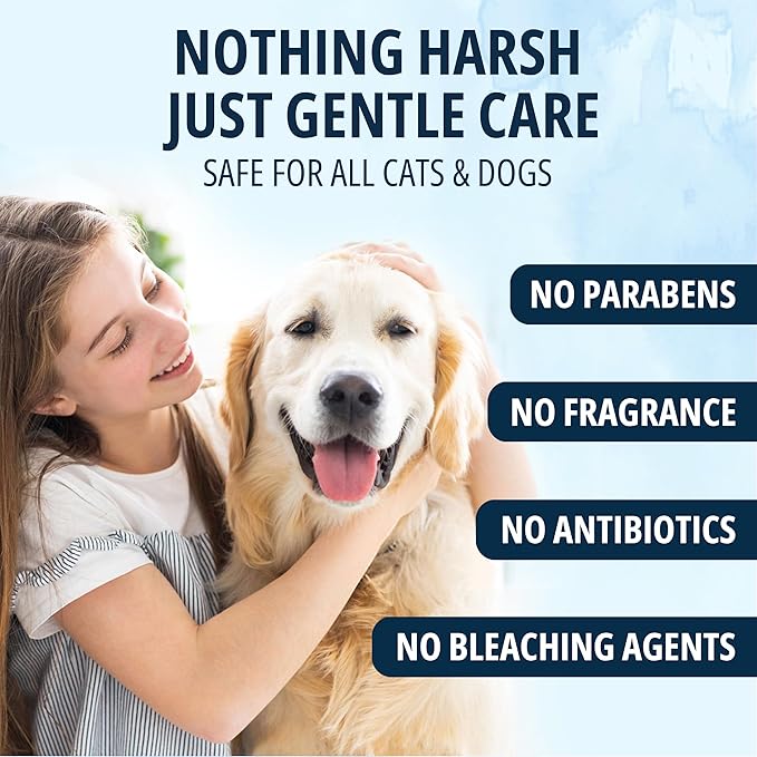 NOVEHA 150PCs Dog Eye Wipes Tear Stain Remover for Discharge and Crust | White Dog Face Wipes | Easy Daily Pets Gentle Eye Cleaner for Whitening & Cleansing Without Irritation | Round Wipes