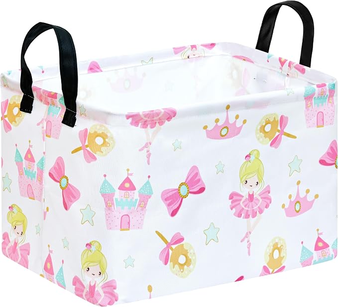 Castle Princess Storage Laundry Basket | Gift Storage Basket, Nursery Hamper, Home Bedroom, Laundry Hamper, Shelf Baskets