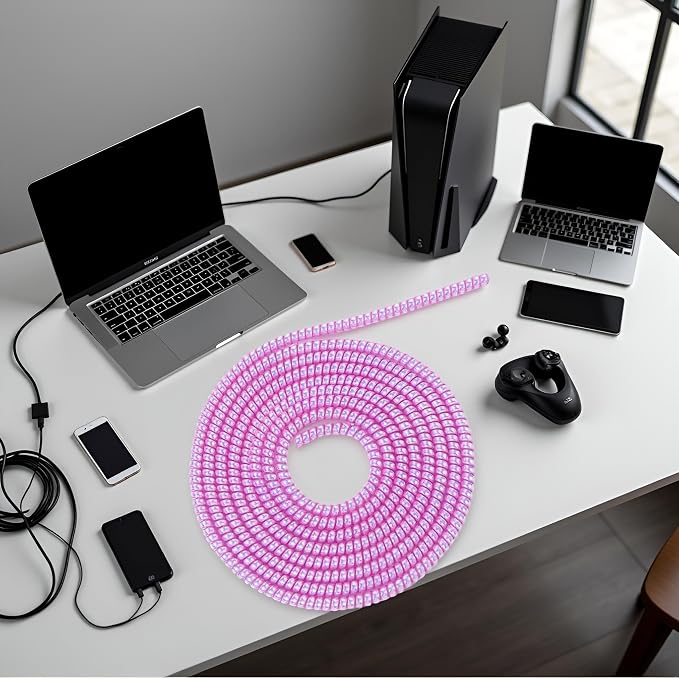Spiral Cable Protector,Chargers Data Cable Protect Sleeve,Headphone Cable Saver for Phone Earphone USB Data Cableor for Prevent Pets from Biting The Cable Sleeves Cord Management (Laser Purple)