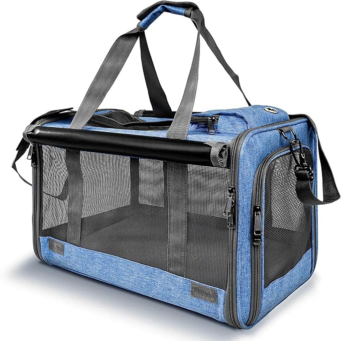 GAPZER Pet Carrier for Large and Medium Cat, Soft-Sided Pet Crate for Puppy | Dog Collapsible Travel Kennel Bag Privacy Protection, Big Kitty 20 pounds Carrying Cage Portable Home Outdoor Taxi Carseat