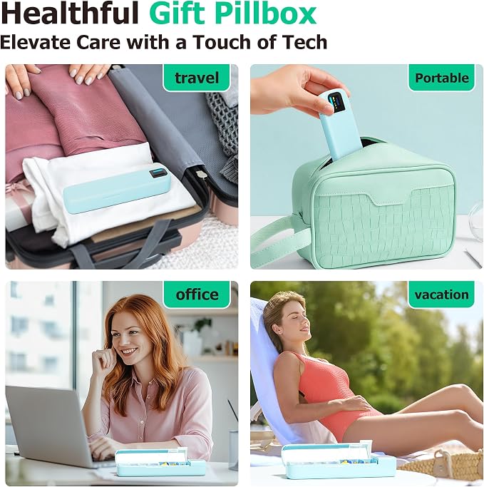 Daviky Automatic Pill Dispenser, Smart Pill Organizer with Alarm | Pill Box 7 Day with APP, Weekly Travel Pill Case, Portable Pill Reminder for Medicines, Supplements and Vitamins