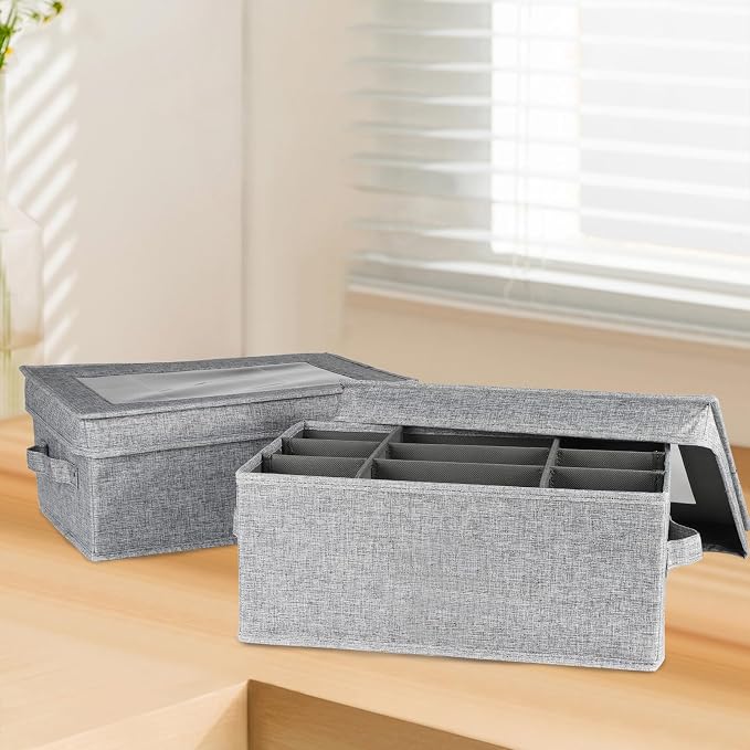 First Aid Box and Pet Frist Aid Kit Case Set, Fabric Medicine Storage Box Empty, Divided First Aid Supplies Organizer Storage with Clear Lid, Emergency Kit Storage Box for Family and Dog-Gray