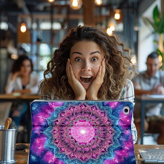 for Microsoft Surface Pro X/Pro X Plus-13 2019/2020/2021/2024 Tablet Case,Auto Wake/Sleep,Adjustable Stand Protective Cover - Mandala Starry Sky