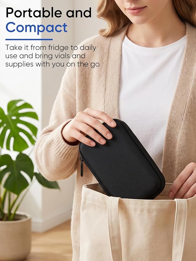 Peptide Case for Fridge | Vial Case for 3ml/30ml, Peptide Vial Storage Safe | Compact & Portable Peptide Case, Easily Wipes Clean, Lightweight, TSA Approved, Weight Loss Peptides Storage Case