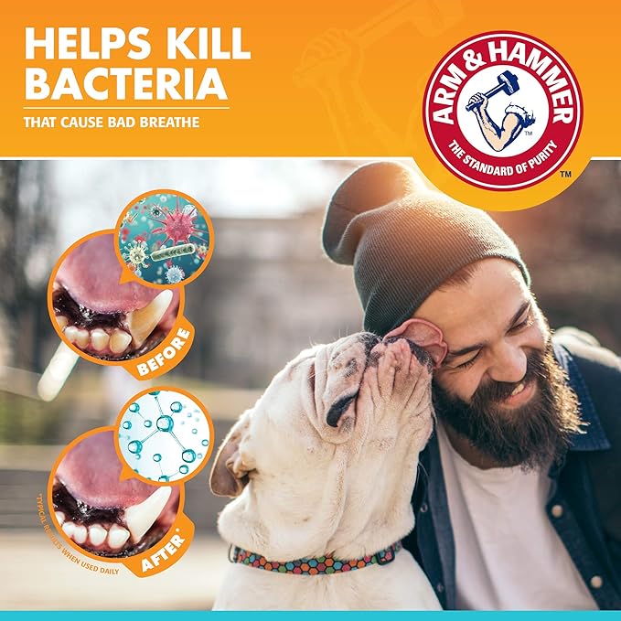 Arm & Hammer for Pets Fresh Breath Enzymatic Dog Toothpaste, Chicken Flavor, Safe for Puppies and Adult Dogs, Daily Baking Soda Dental Gel to Eliminate Bad Breath, 2.5 Oz - 72 Pack