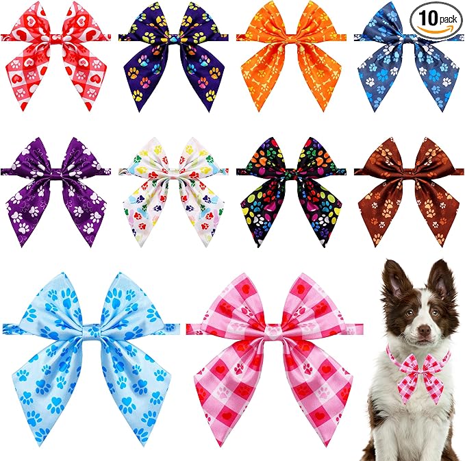 PET SHOW 10 Pack Paw Sailor Dog Bowties for Large Dogs