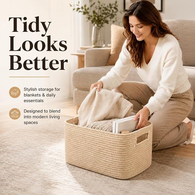 19.2GAL Sturdy Large Laundry Basket with Handles for Bathroom, Dorm Dirty Clothes, Portable Aesthetic Boho Cute Woven Storage Pillow Blanket Baskets for Living Room Decor Girls Boys Pets Toys Oatmeal