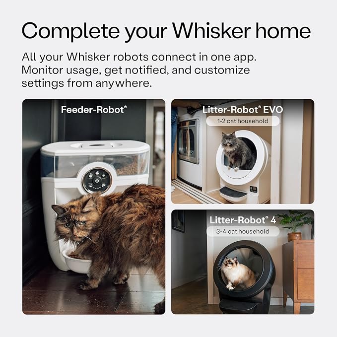 Feeder-Robot by Whisker, White with Smoke-Grey Hopper
