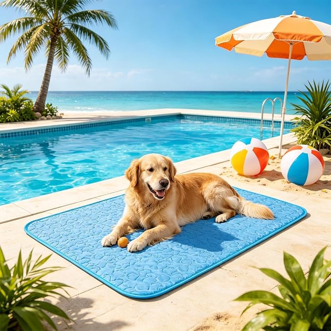 Pet Cooling Mat - Anti-Slip Sleeping Cushion for Puppy | Washable Summer Cat Cooling Pad for Puppy Kitten Floor Sofa Crate Home Travel Bedding Small Medium Dog Kennel