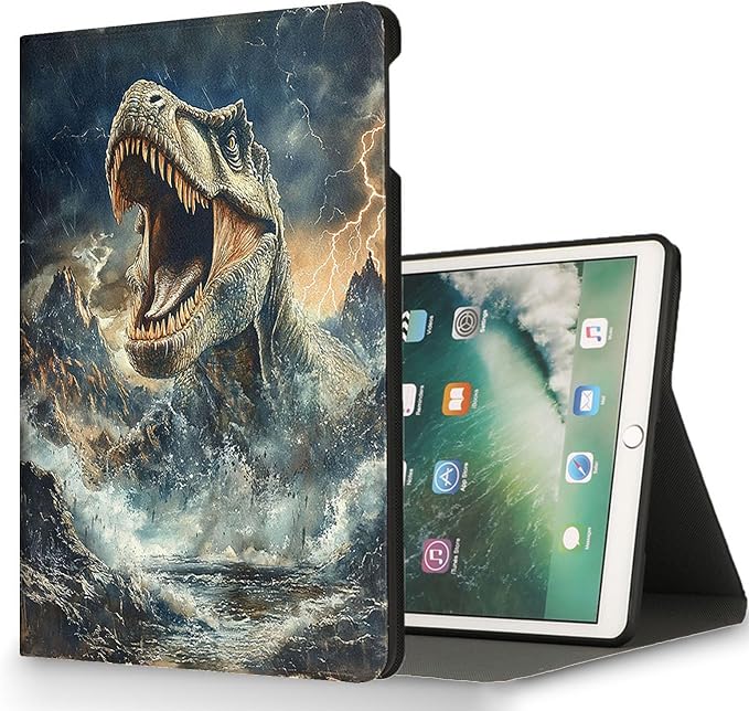 for Microsoft Surface Pro 7 Plus,Surface Pro 7/6/5/4 12.3" Tablet Case,Auto Wake/Sleep,Adjustable Stand Protective Cover - Dinosaur
